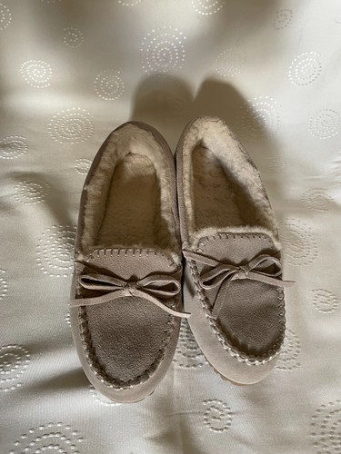 Beige suede moccasin - m&s,