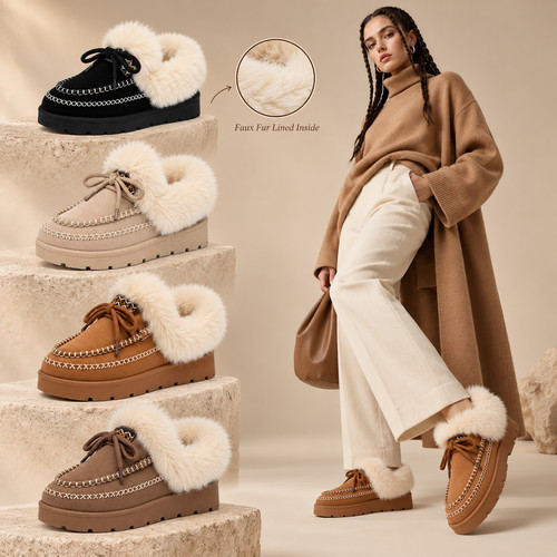 Womens platform fur - platform, lined