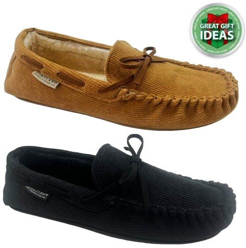 Mens moccasin slippers door - moccasin, in