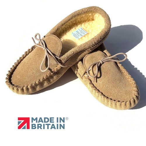 Ladies moccasin slippers beige - ladies,