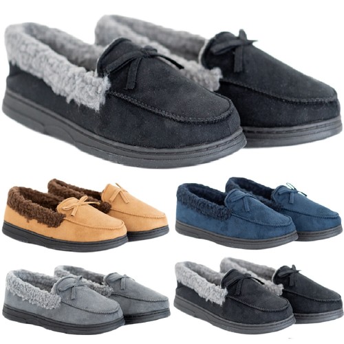 Mens moccasin indoor faux fur - indoor,