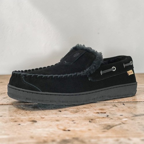Suede moccasin slippers black - slippers,