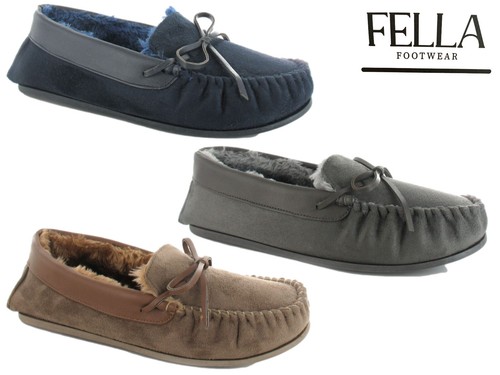 Mens fella moccasin slippers - mens,