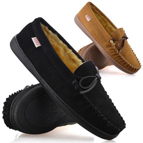 Mens leather slippers fur - mens,