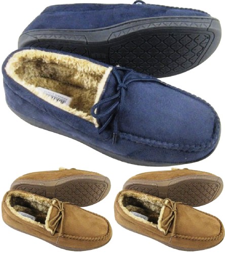 Mens moccasins warm faux suede - moccasins,