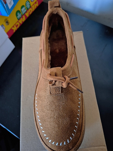 Chestnut suede faux fur lined - suede,