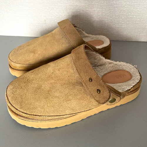Women beige suede mule - beige,