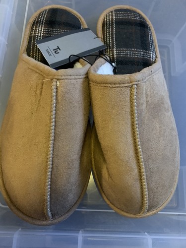 Mens tan faux suede - mens, mule