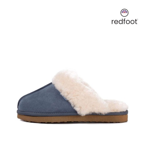 Ann blue sheepskin slipper - sheepskin,