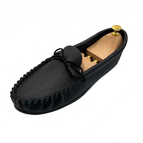 Mens moccasin slippers black - slippers,
